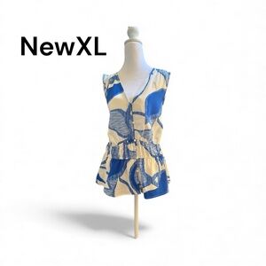 Nine West Blue and Cream Blouse